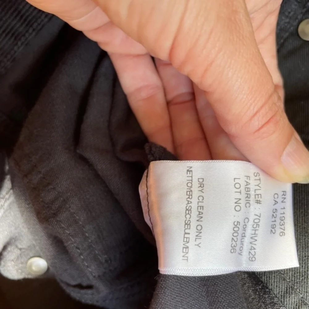 Helmut Lang black skinny corduroy pants 27 NWOT - Picture 6 of 7